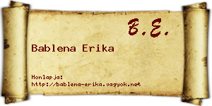 Bablena Erika névjegykártya